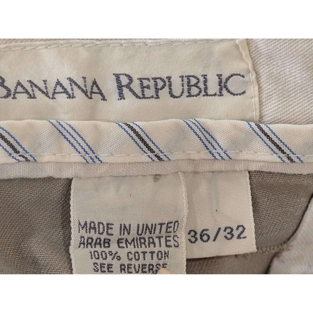 Banana Republic Mens Beige Cotton Chino‎ Pants Dress Casual Khaki Trousers 36x32 - Picture 4 of 5